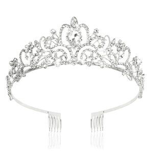 Tiara Crown Headband Princess Elegant Tiara with Combs for Women